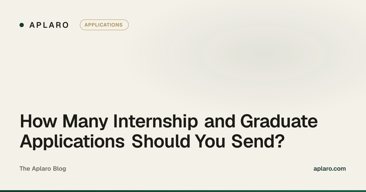 A student at a desk planning their internship application strategy with a notepad and laptop
