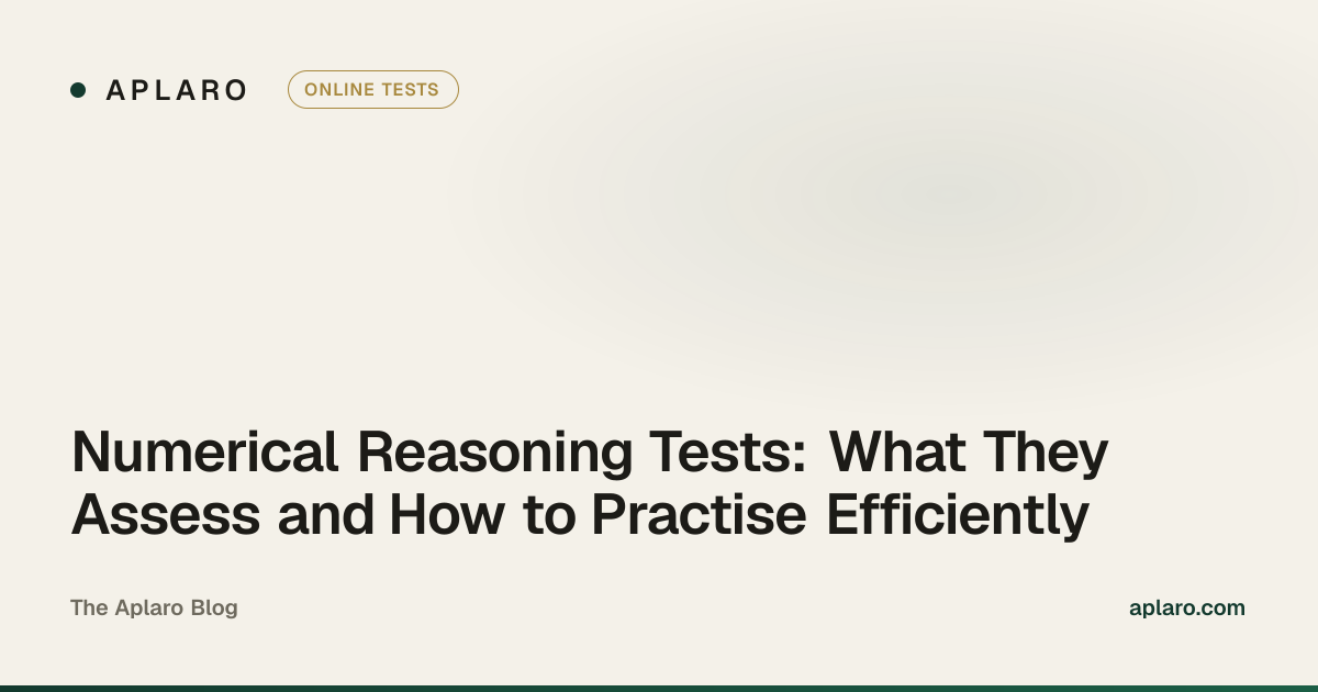 A candidate working through numerical reasoning practice questions at a desk with a calculator and notepad