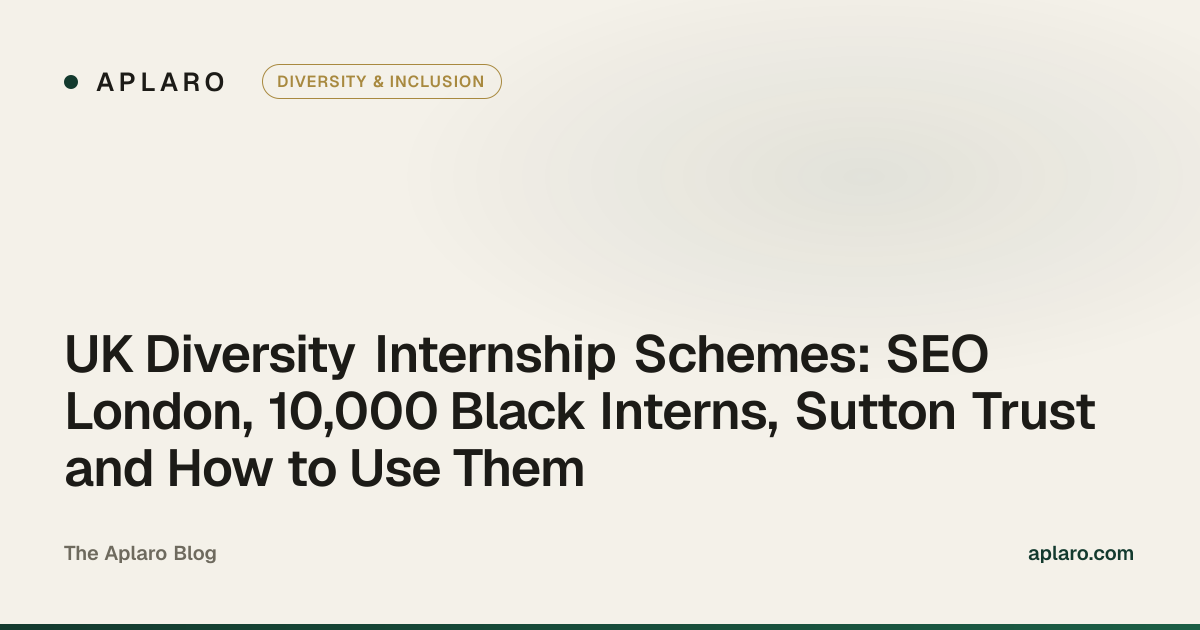 A group of diverse early-careers candidates in a professional setting, representing UK diversity internship schemes